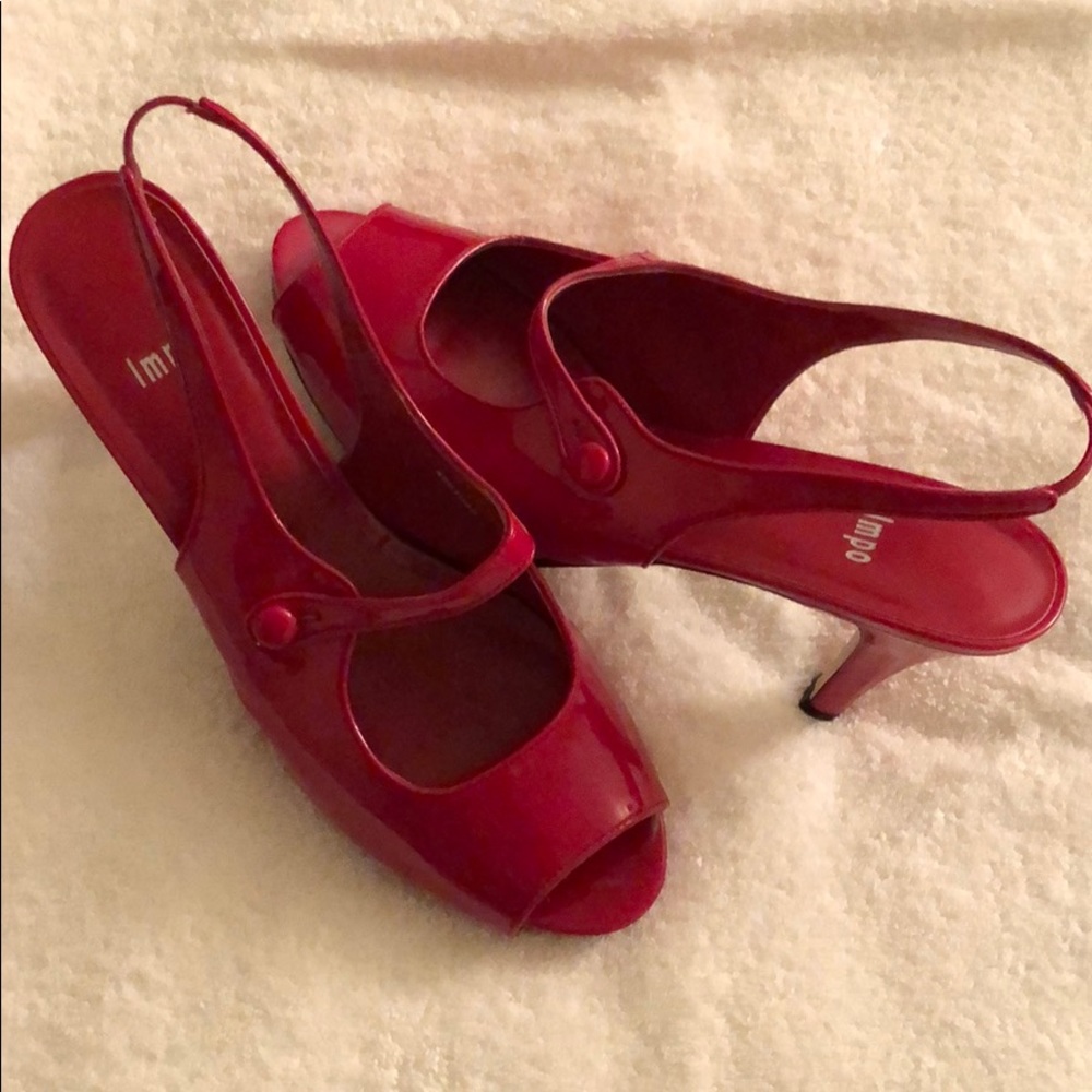 Red Patent Leather slingback heel